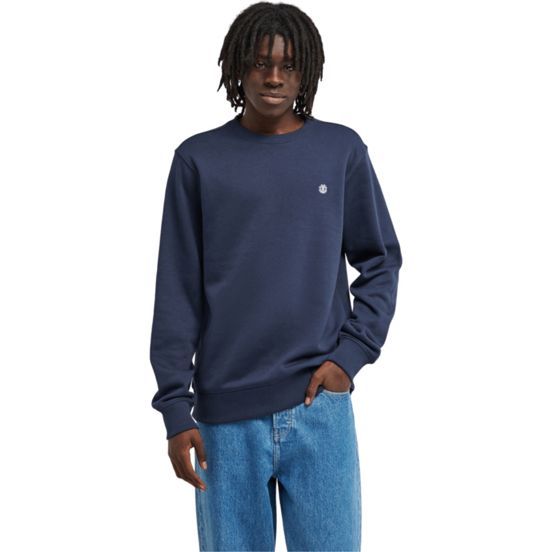 2026 Element Mens Icon Embroidery Crew Sweatshirt ELYFT00197 - Eclipse Navy